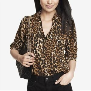 Express Leopard Cheetah XS Blouse